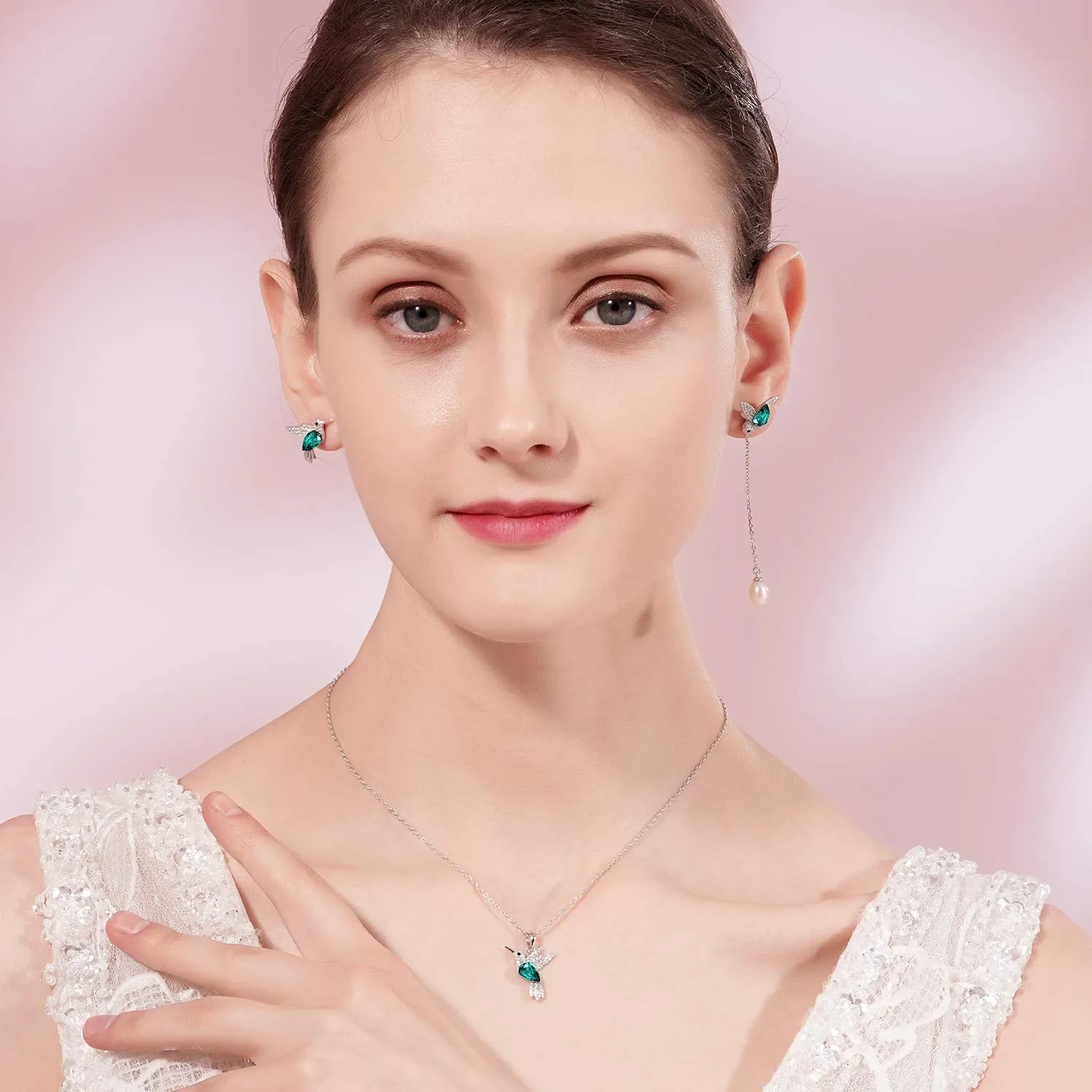Valentine Hummingbird Jewelry Sets Gift for Women